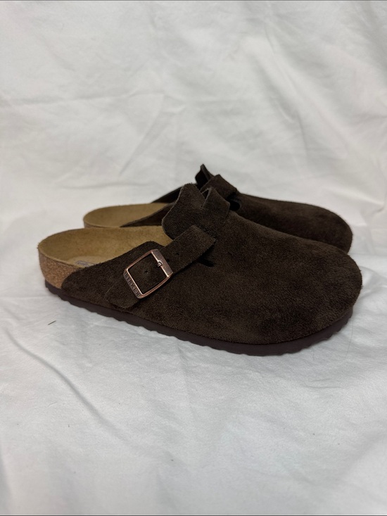Birkenstock Shoes - Women’s Birkenstock Suede Slip-On Clog in Dark Brown